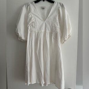 A New Day Textured White V-Neck Dress